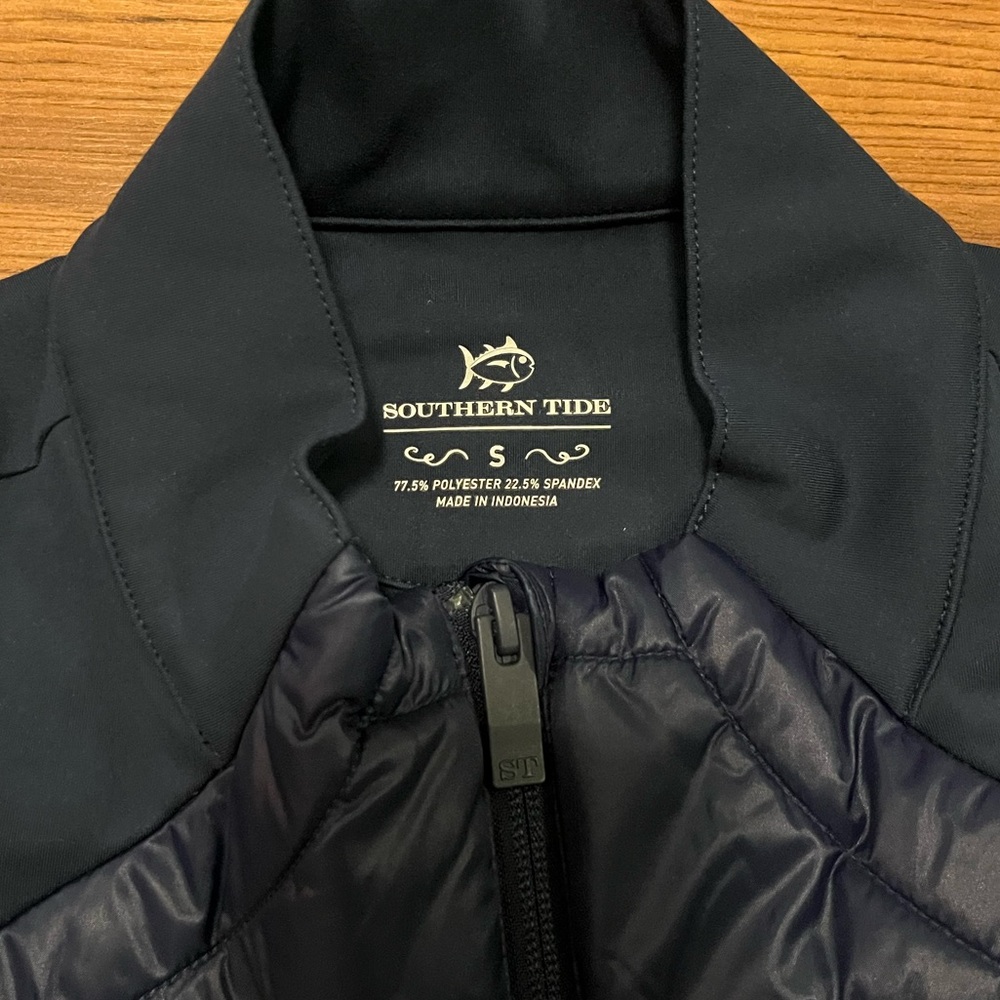 Southern Tide Navy Mixed Media Full Zip Jacket NWT Size S - Picture 4 of 6